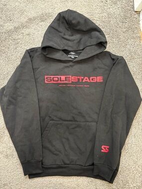 solestage mid weight red and black hoodie